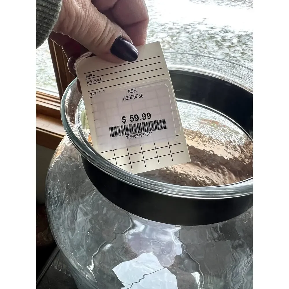 Lukasvale Large Vase, Clear Hammered Antiqued pewter-tone, NWT